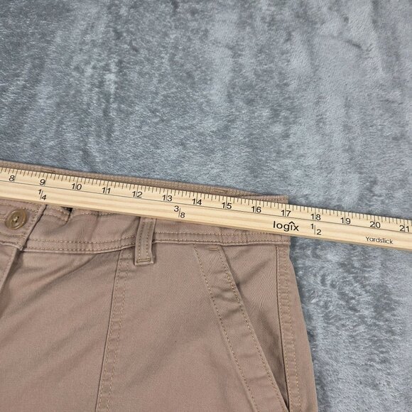 Talbots Pants 12 Tan Slim Stretch Cargo Pockets Ankle Length Trousers Preppy - Picture 5 of 7